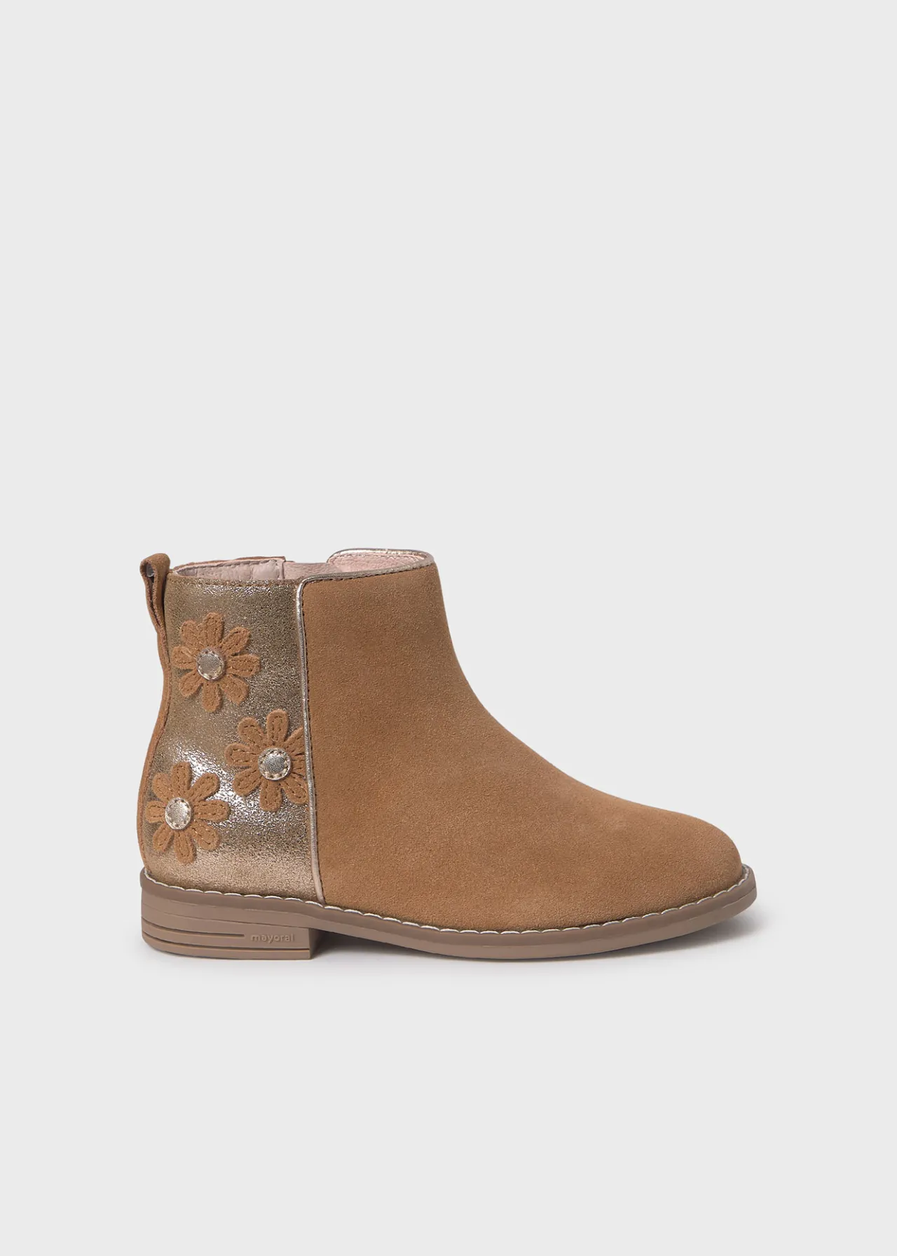 Mayoral Girl Flowers Suede Ankle Boots