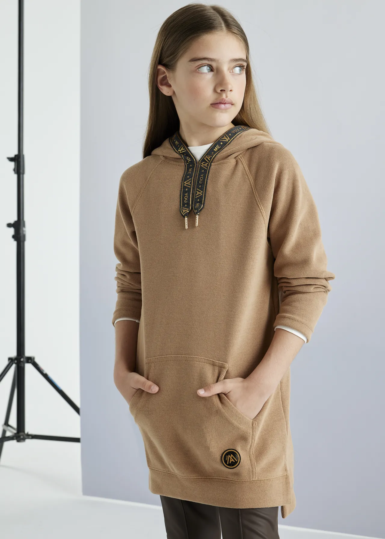 Mayoral Girl Hooded Sweatshirt Dress