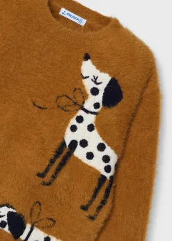 Mayoral Girl Intarsia Puppy Sweater