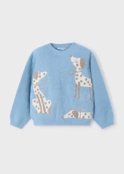 Mayoral Girl Intarsia Puppy Sweater