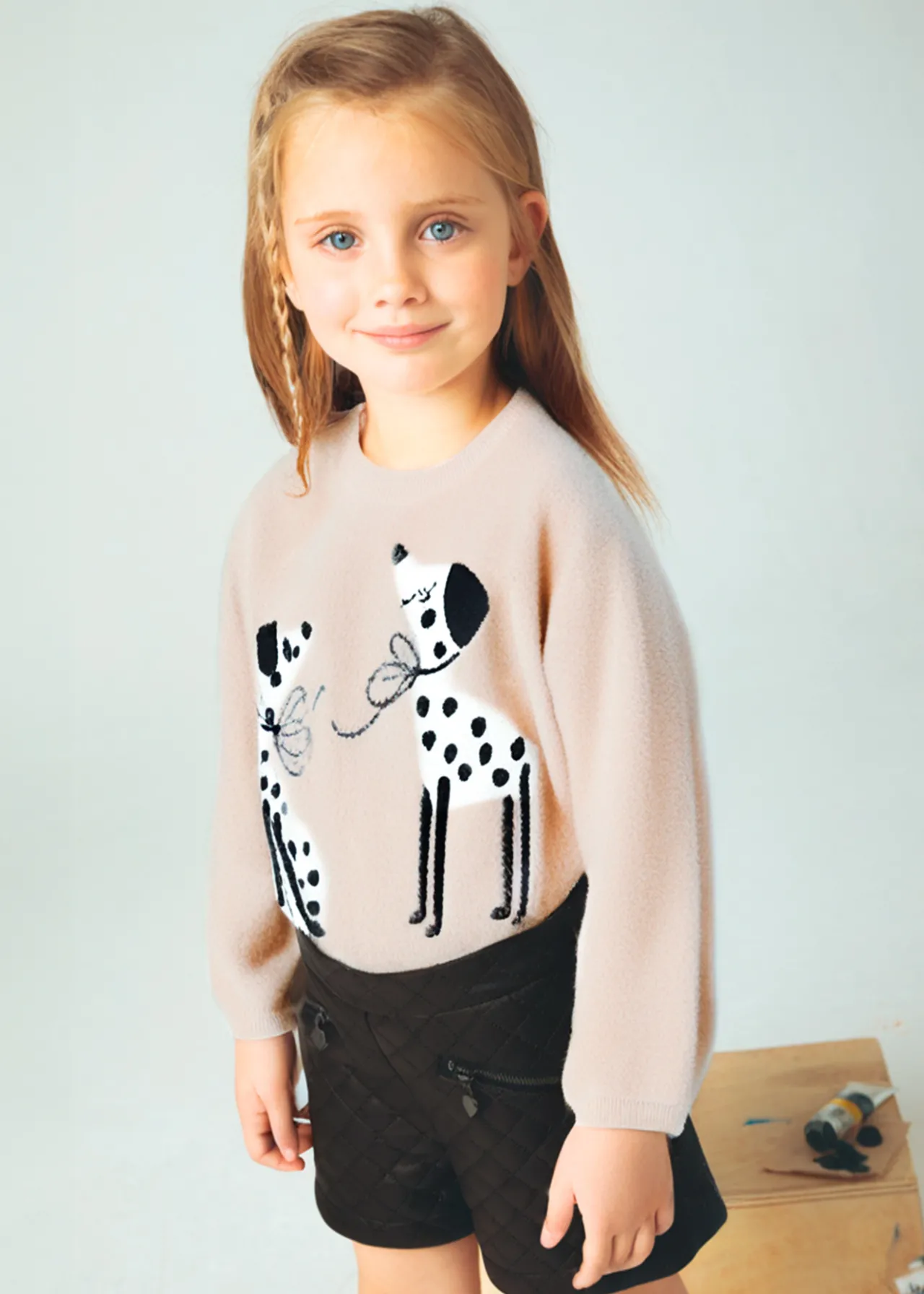 Mayoral Girl Intarsia Puppy Sweater