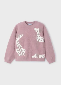 Mayoral Girl Intarsia Puppy Sweater