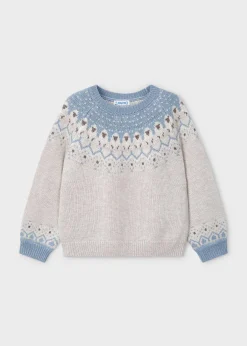 Mayoral Girl Jacquard Border Sweater