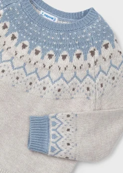 Mayoral Girl Jacquard Border Sweater
