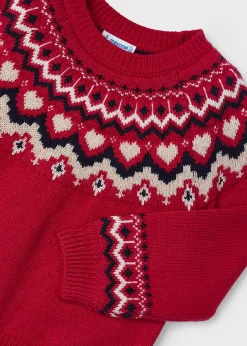 Mayoral Girl Jacquard Border Sweater