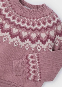 Mayoral Girl Jacquard Border Sweater