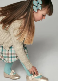 Mayoral Girl Knit Cardigan with Faux Fur Collar