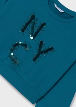 Mayoral Girl Letter Applique Sweatshirt