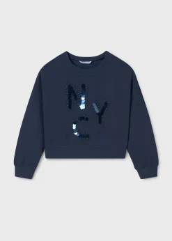 Mayoral Girl Letter Applique Sweatshirt