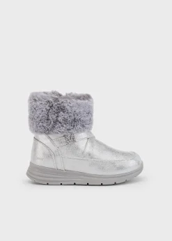 Mayoral Girl Metallic Fur Lined Boots