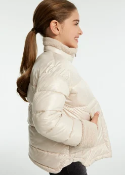 Mayoral Girl Padded Coat with Faux Sheepskin