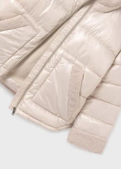 Mayoral Girl Padded Coat with Faux Sheepskin