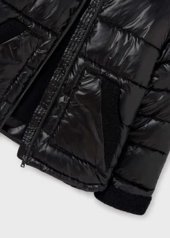 Mayoral Girl Padded Coat with Faux Sheepskin