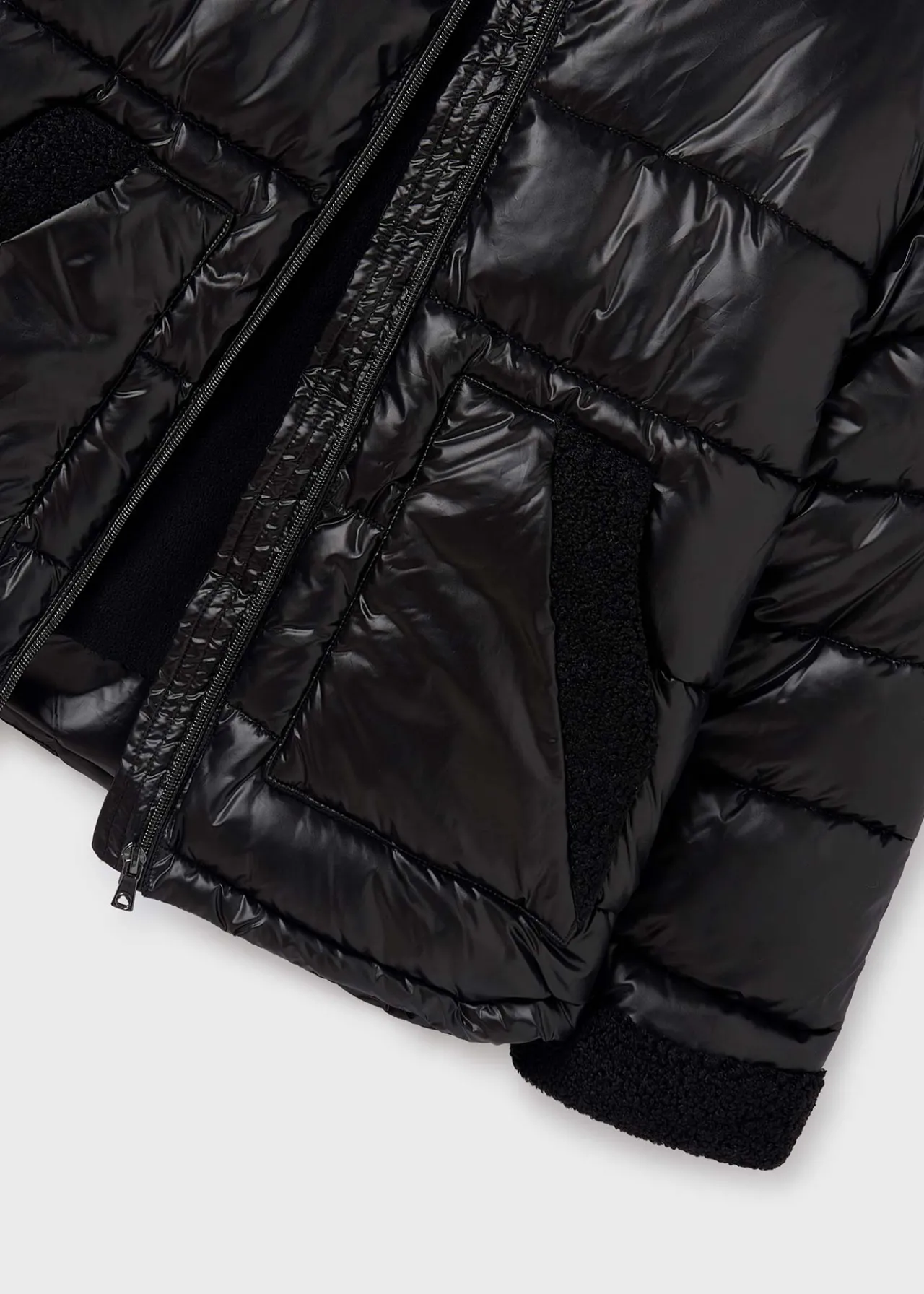 Mayoral Girl Padded Coat with Faux Sheepskin