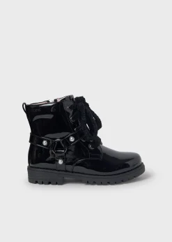 Mayoral Girl Patent Leather Biker Boots