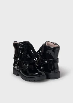 Mayoral Girl Patent Leather Biker Boots