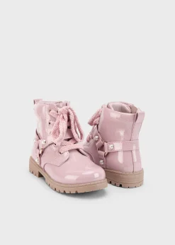 Mayoral Girl Patent Leather Biker Boots