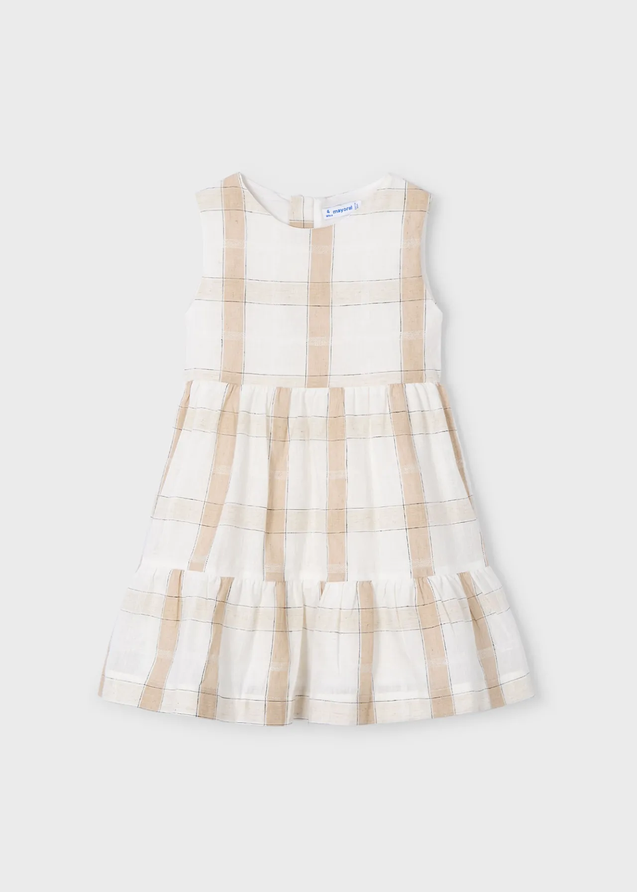 Mayoral Girl Plaid Linen Dress