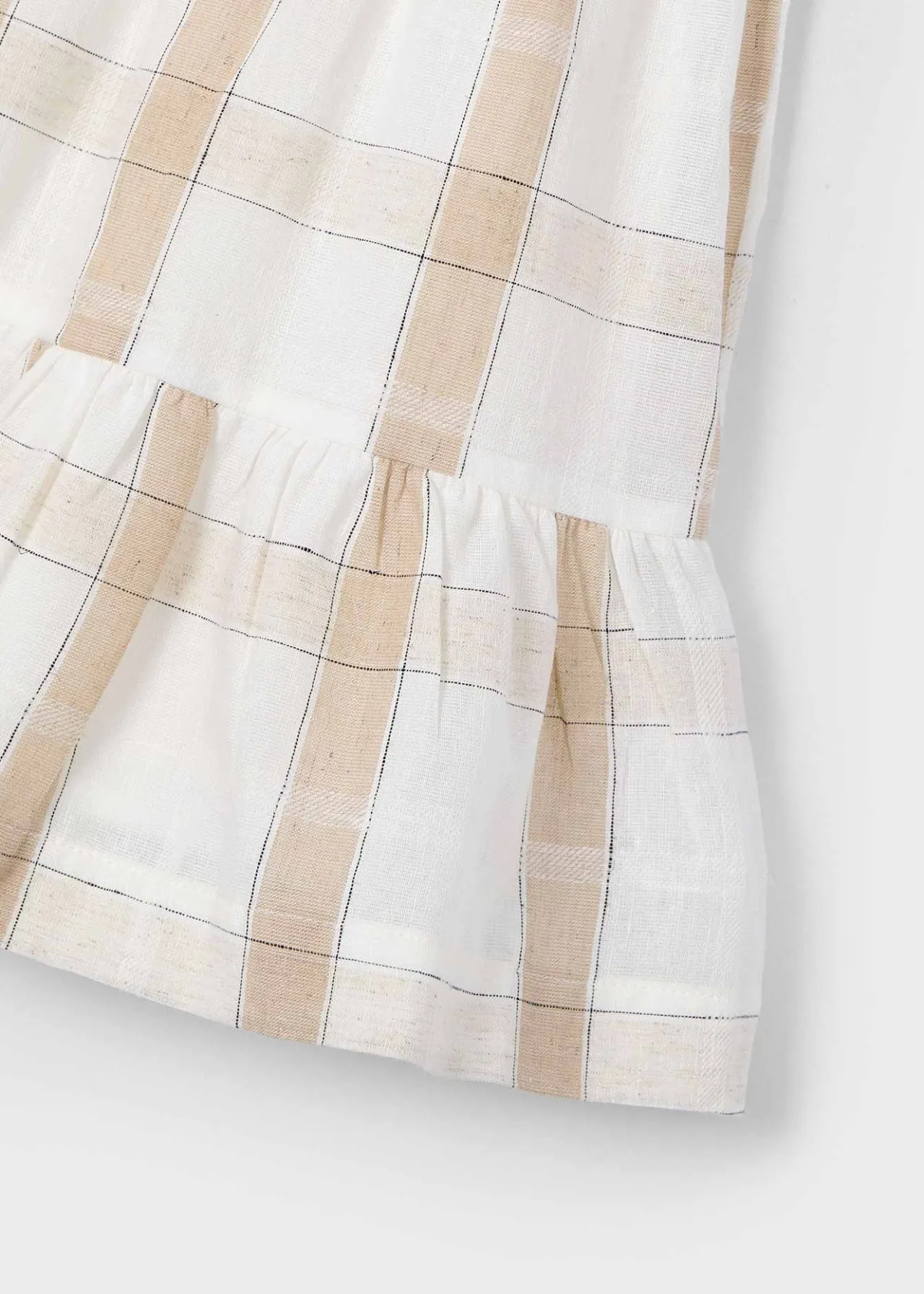 Mayoral Girl Plaid Linen Dress