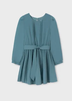 Mayoral Girl Pleated Crepe Dress