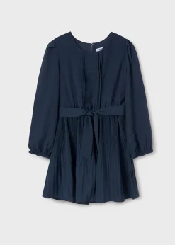Mayoral Girl Pleated Crepe Dress