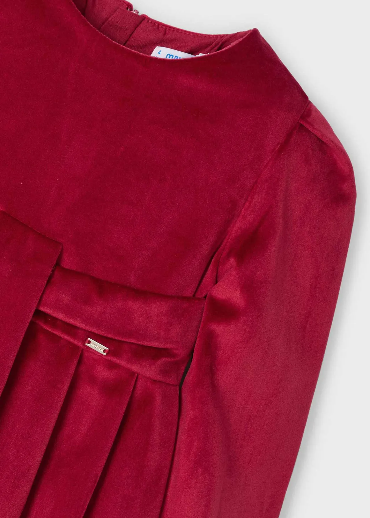 Mayoral Girl Pleated Velvet Dress