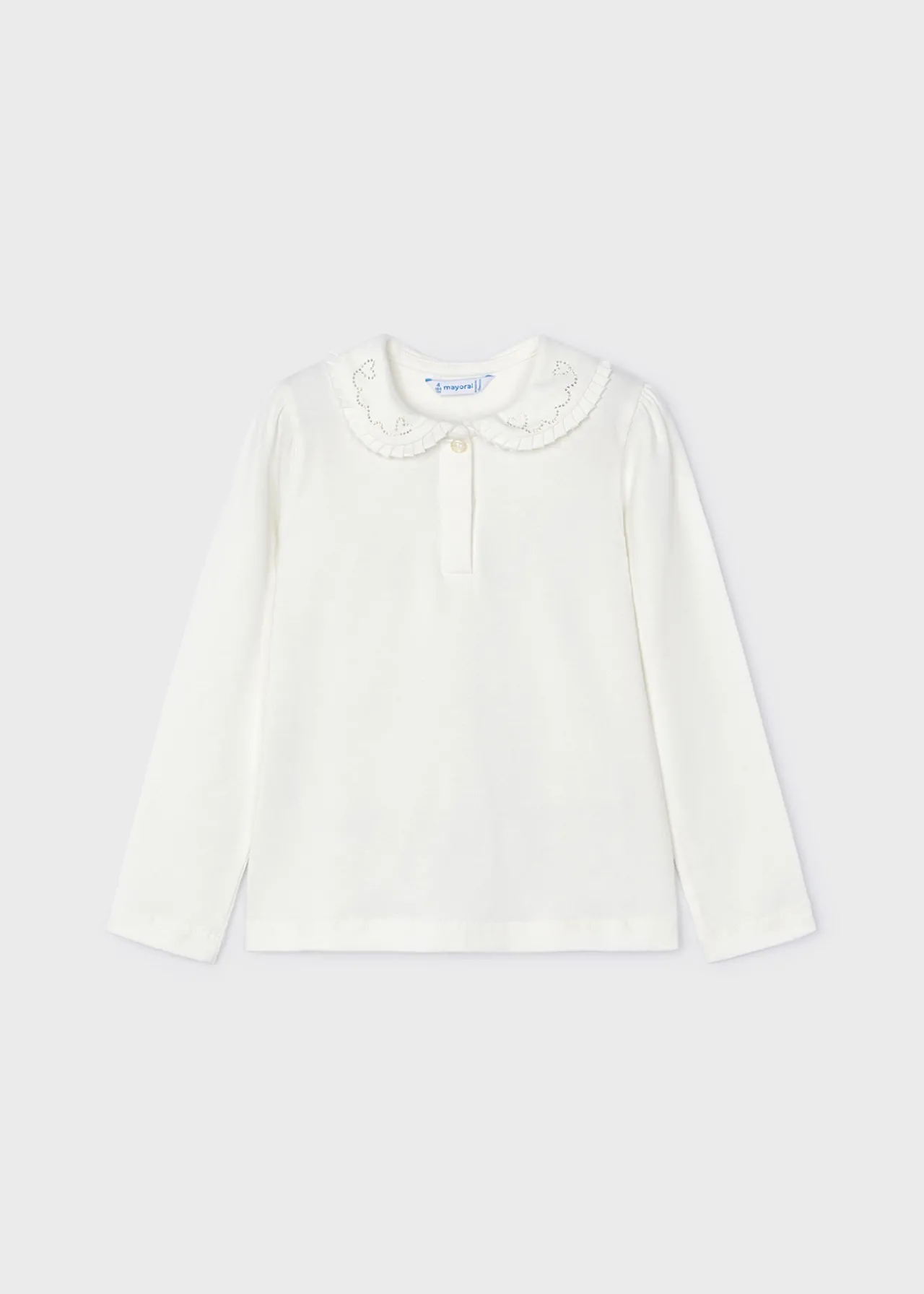 Mayoral Girl Polo Shirt with Embellished Collar