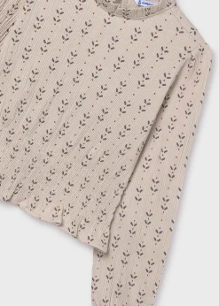 Mayoral Girl Print Ruched Top