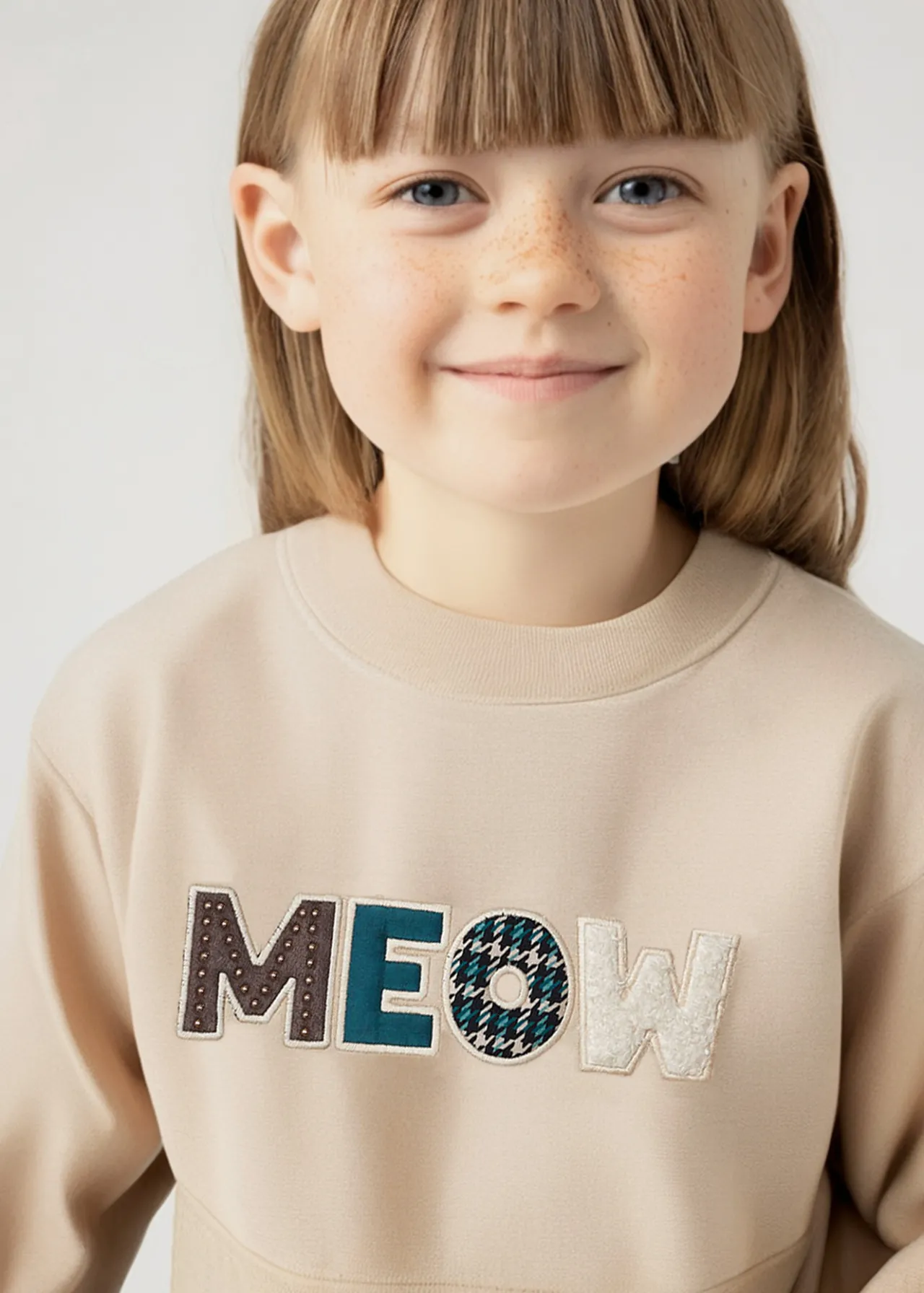 Mayoral Girl Puffed Sleeve Sweatshirt