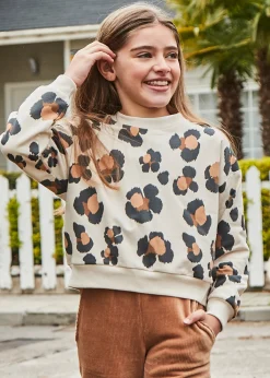 Mayoral Girl Puffed Sleeve Sweatshirt
