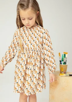 Mayoral Girl Puppy Print Flowy Dress