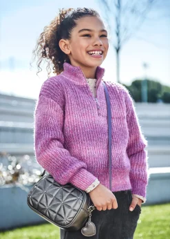 Mayoral Girl Quarter Zip Gradient Sweater