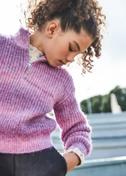 Mayoral Girl Quarter Zip Gradient Sweater