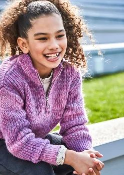 Mayoral Girl Quarter Zip Gradient Sweater