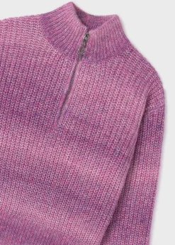 Mayoral Girl Quarter Zip Gradient Sweater