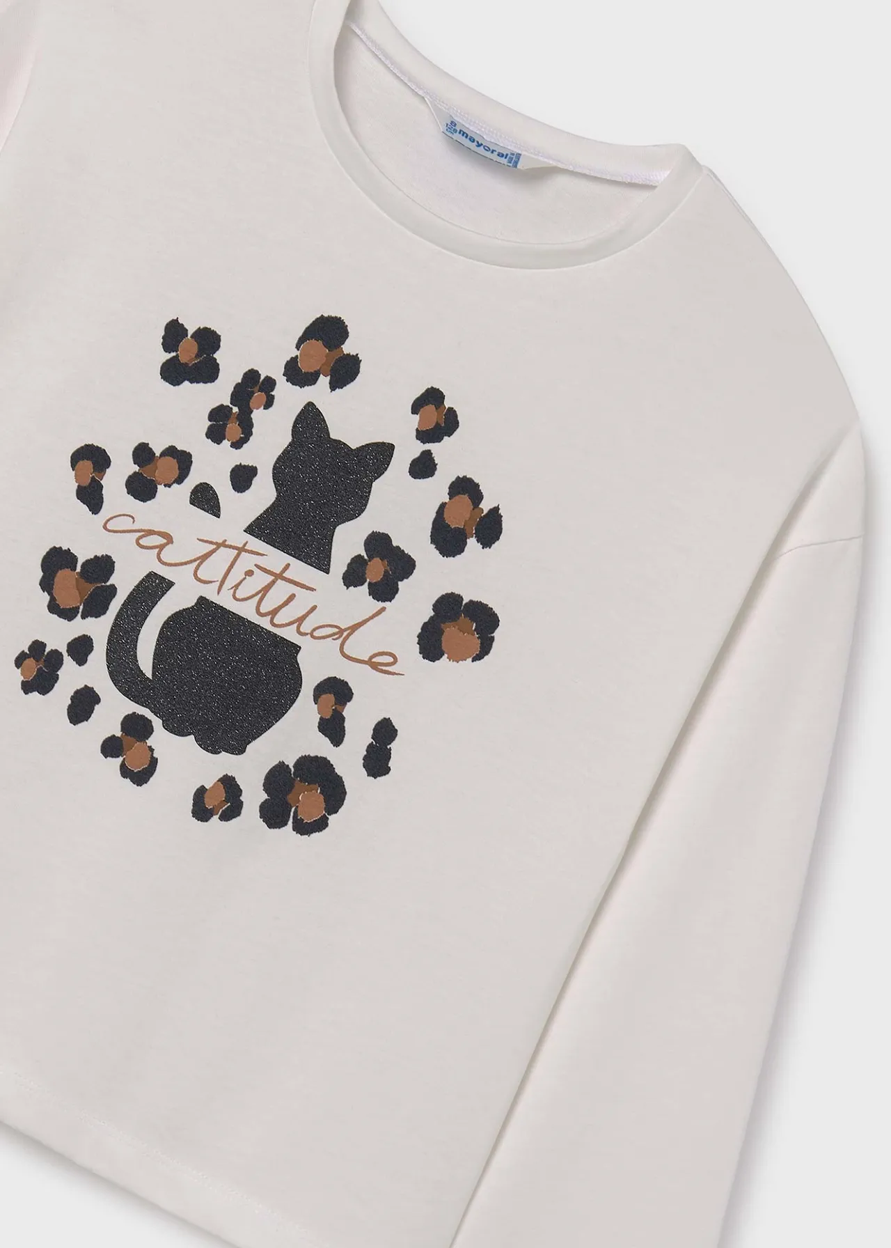 Mayoral Girl Relaxed Shoulder Graphic T-Shirt