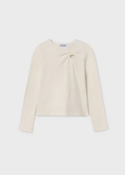 Mayoral Girl Ribbed Gathered Shirt
