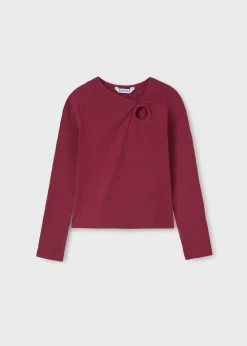 Mayoral Girl Ribbed Gathered Shirt