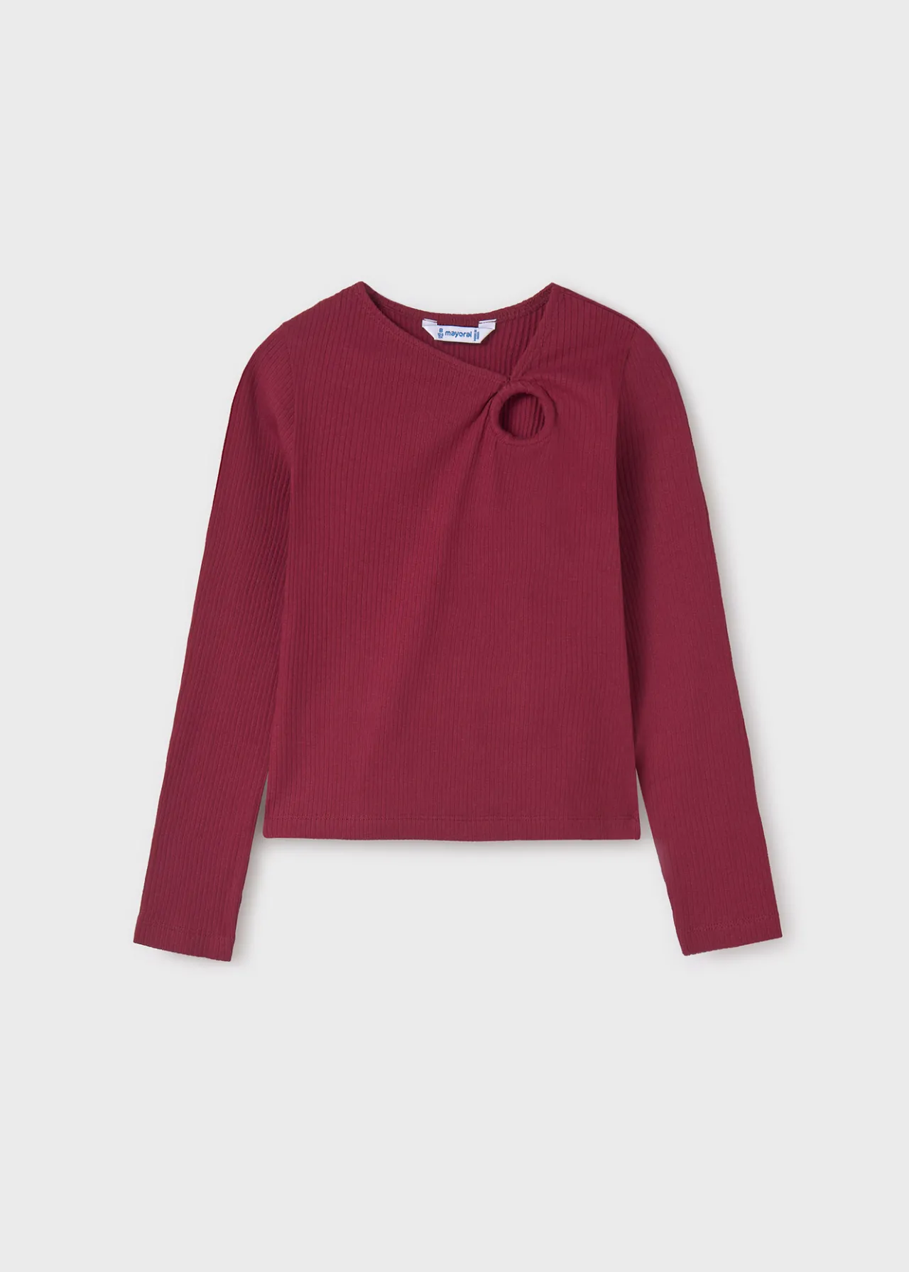 Mayoral Girl Ribbed Gathered Shirt