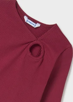 Mayoral Girl Ribbed Gathered Shirt