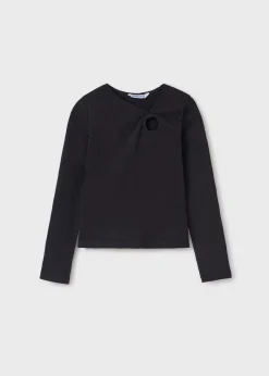 Mayoral Girl Ribbed Gathered Shirt