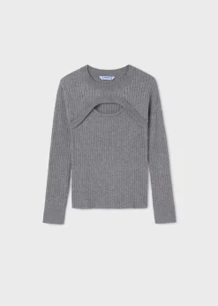 Mayoral Girl Ribbed Top with Top Opening