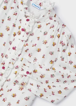 Mayoral Girl Ruffle Print Blouse