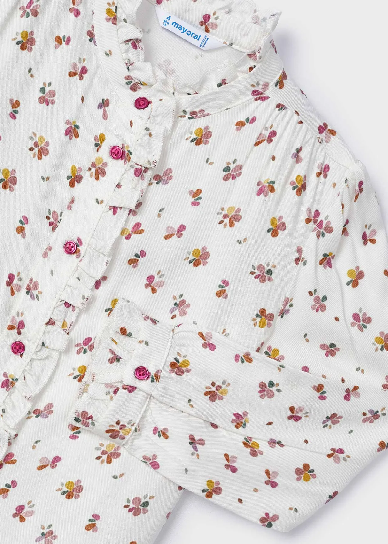 Mayoral Girl Ruffle Print Blouse