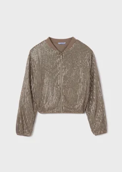 Mayoral Girl Sequin Bomber Jacket