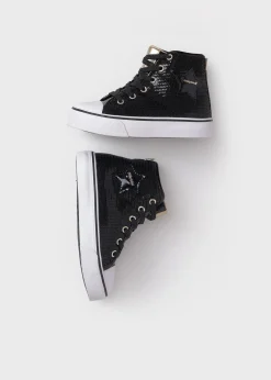 Mayoral Girl Sequin High Top Sneakers