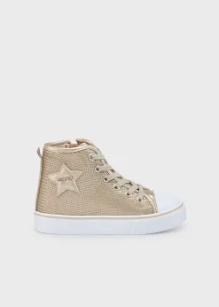 Mayoral Girl Sequin High Top Sneakers