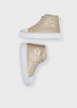 Mayoral Girl Sequin High Top Sneakers