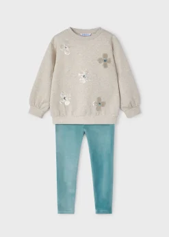 Mayoral Girl Sequin Sweatshirt and Leggings Set