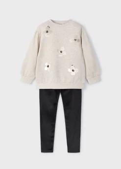 Mayoral Girl Sequin Sweatshirt and Leggings Set